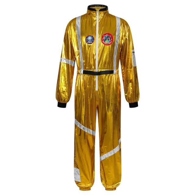 Costume cosplay hippie spatial des années 70 pour adulte, pour fête d'Halloween détail 2