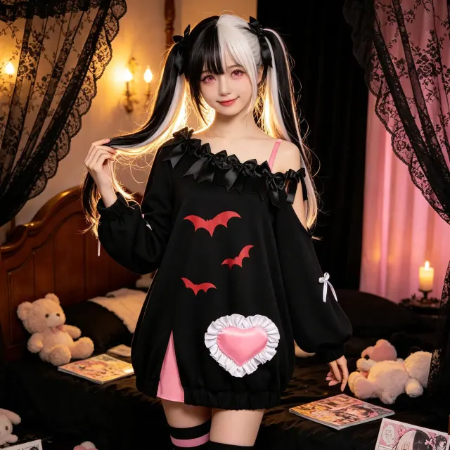 新月摇篮曲动漫游戏 Cosplay 服装主图,长袖设计,纯色无图案。