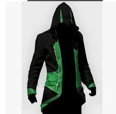 Assassin's Creed Connor Medieval Hooded Tailcoat Cosplay Costume detail 1