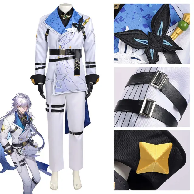Costume cosplay du capitaine de la quatrième équipe E.T.D Baizang dans la variante Baizang en stock, avec un design à manches longues et motif à carreaux.