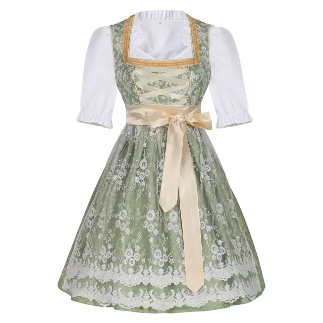 Bayerisches Oktoberfest-Latzkleid-Set für Damen Detail 14