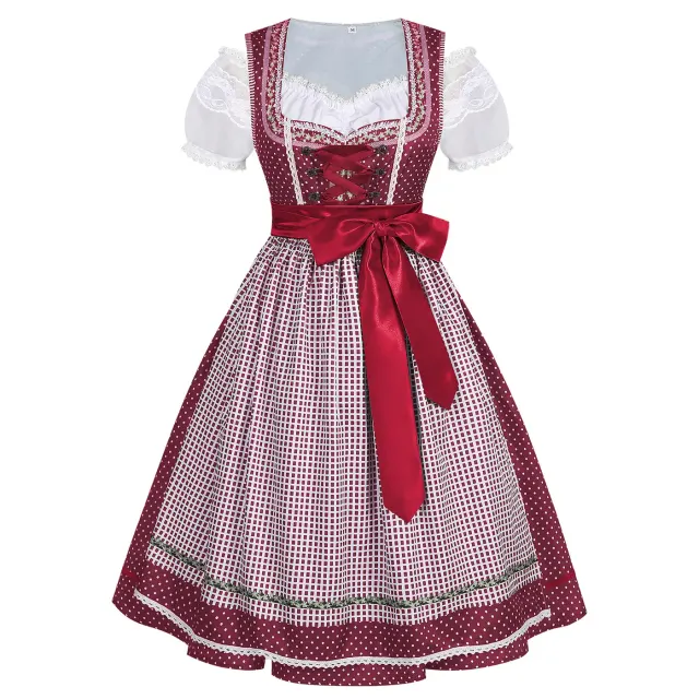 Bavarian Oktoberfest Vintage Maid Dress for Halloween Cosplay detail 1