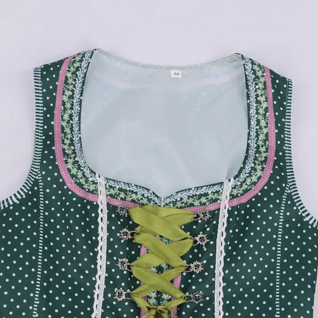 Bavarian Oktoberfest Vintage Maid Dress for Halloween Cosplay detail 15