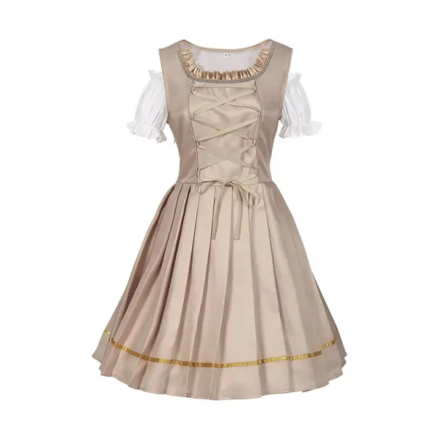 detalle de Conjunto de vestido de doncella para mujer con encaje y bloques de color para el festival de la cerveza 6
