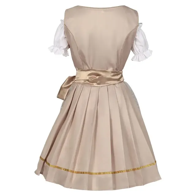 detalle de Conjunto de vestido de doncella para mujer con encaje y bloques de color para el festival de la cerveza 9