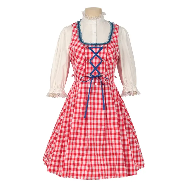 detalle de Conjunto de vestido de doncella para mujer con encaje y bloques de color para el festival de la cerveza 13