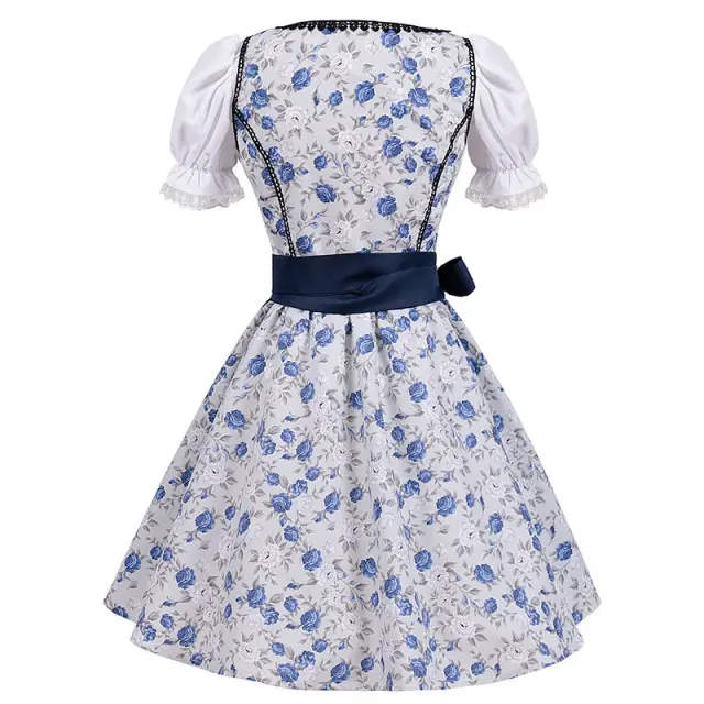 detalle de Conjunto de vestido de doncella para mujer con encaje y bloques de color para el festival de la cerveza 18