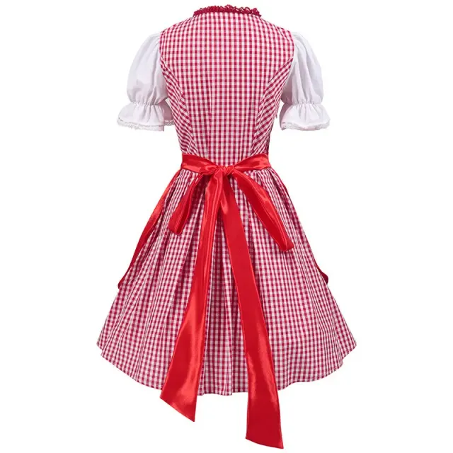 detalle de Conjunto de vestido de doncella para mujer con encaje y bloques de color para el festival de la cerveza 22