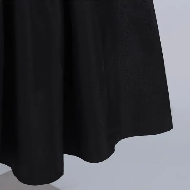 Women's Black Nun Cosplay Long-Sleeve Lace Dress Set detail 5