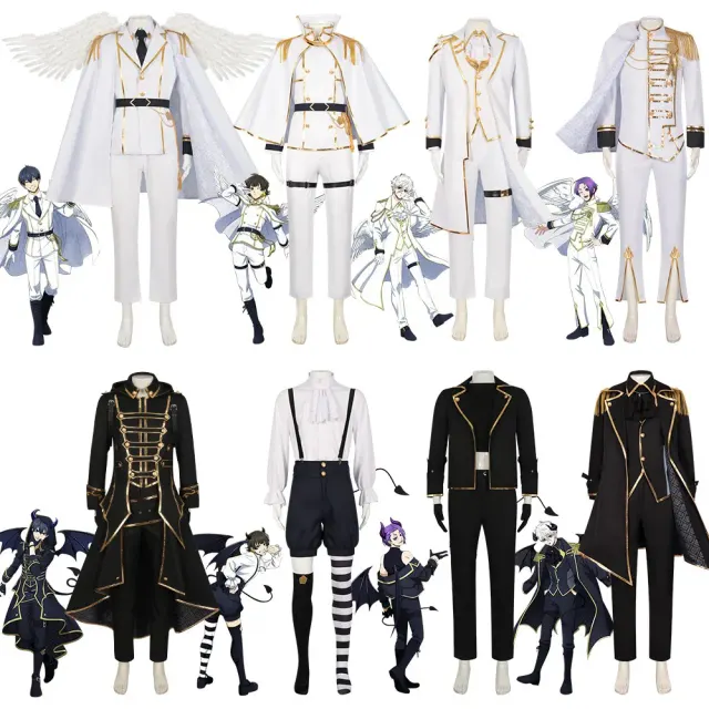 Blue Lock Engel- und Dämon-Cosplay-Kostüm-Sets in einer Katalogansicht mit charakterbezogenen Optionen.