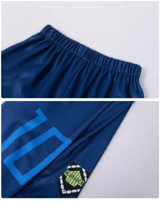 detalle de Camiseta de entrenamiento de baloncesto cosplay unisex inspirada en Blue Lock 14