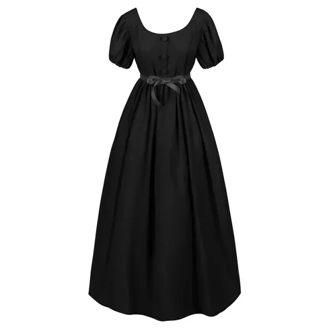 Robe de bal Régence Bridgerton à taille haute, costume cosplay victorien détail 10
