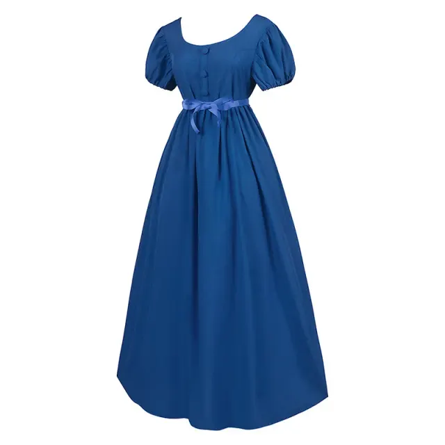 Robe de bal Régence Bridgerton à taille haute, costume cosplay victorien détail 20