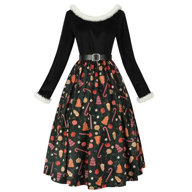 Christmas Halloween Print Cosplay Dress for Party Costume detail 5