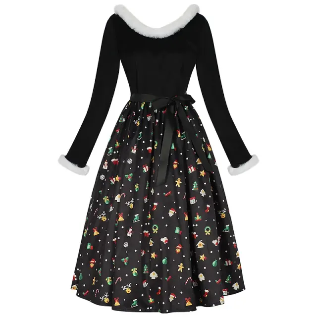 Christmas Halloween Print Cosplay Dress for Party Costume detail 12