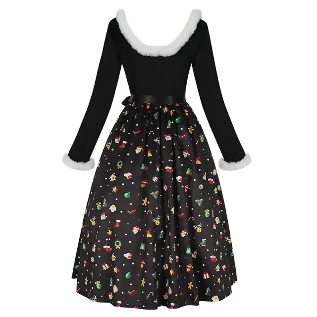 Christmas Halloween Print Cosplay Dress for Party Costume detail 13
