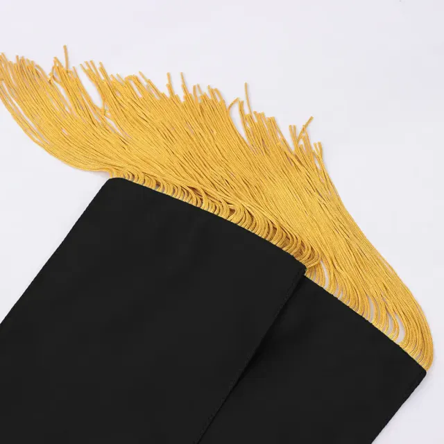 detalle de Conjunto cosplay de capa oscura bordada reversible y banda con borlas 10