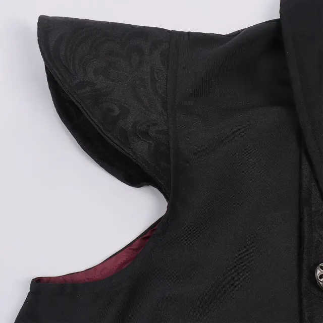 Ensemble costume cosplay 3 pièces Duc de la Nuit Sombre à col haut pour homme détail 4