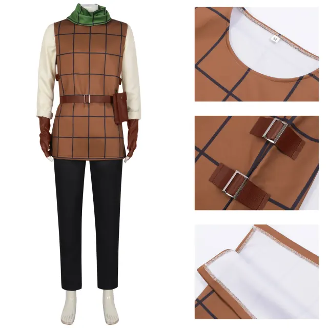 Chilchuck-Cosplay-Kostüm aus Delicious in Dungeon als unisex Anime-Rollenspiel-Outfit in der gewählten Ausführung.
