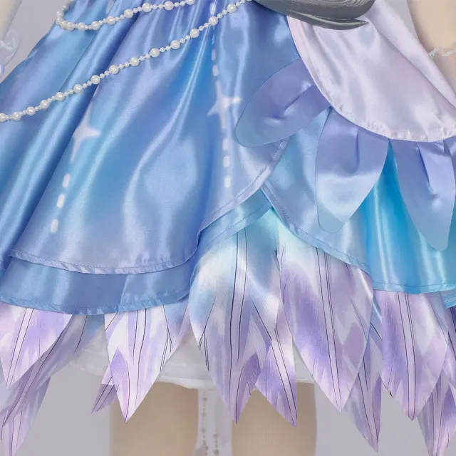 蛋仔派对海瑟天鹅之羽缎面 Cosplay 连衣裙，成人及儿童款 详情 11