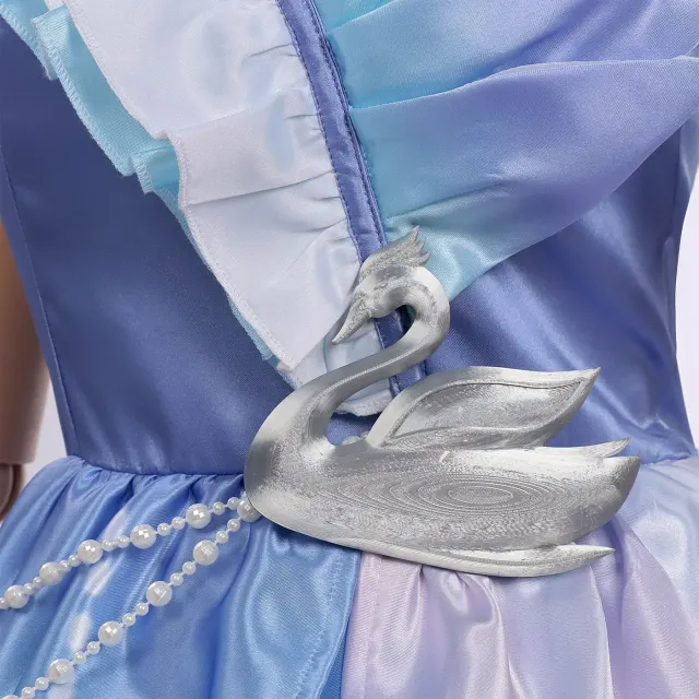 蛋仔派对海瑟天鹅之羽缎面 Cosplay 连衣裙，成人及儿童款 详情 16