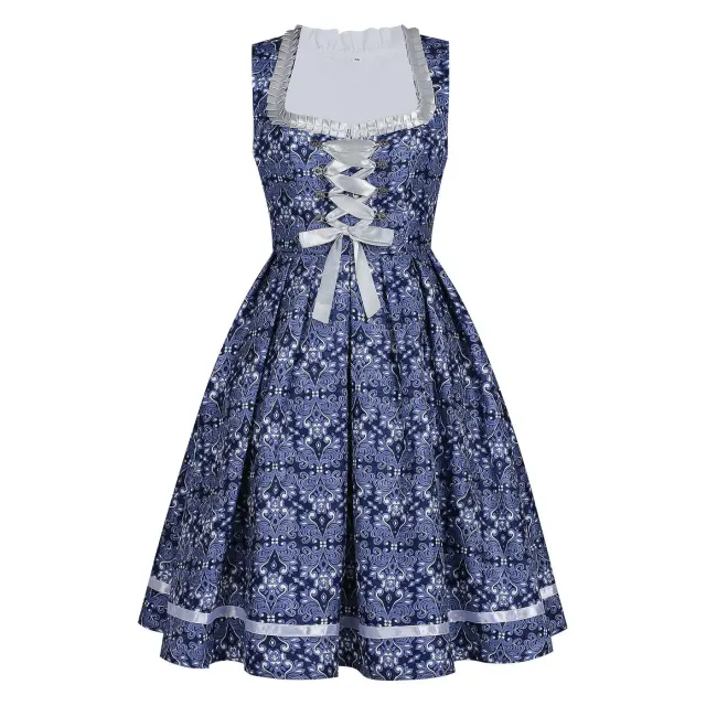Florales bayerisches Oktoberfest-Magd-Cosplay-Kleid für Damen Detail 3