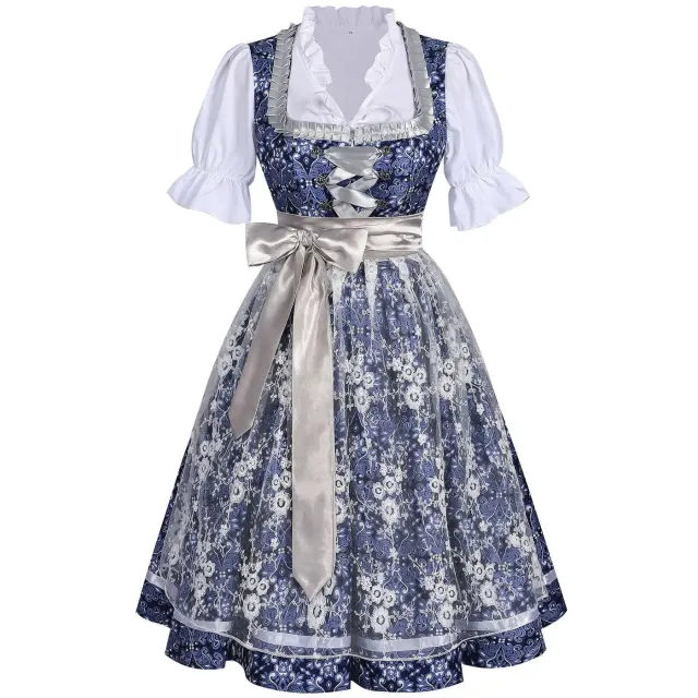 Florales bayerisches Oktoberfest-Magd-Cosplay-Kleid für Damen Detail 4