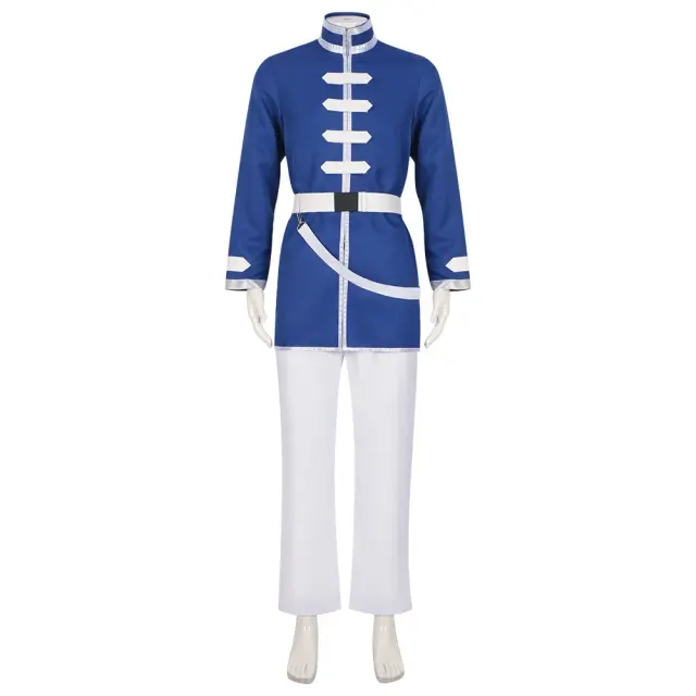 Frieren Himmel Cosplay-Kostüm-Set mit Perücke und Elfenohren Detail 2