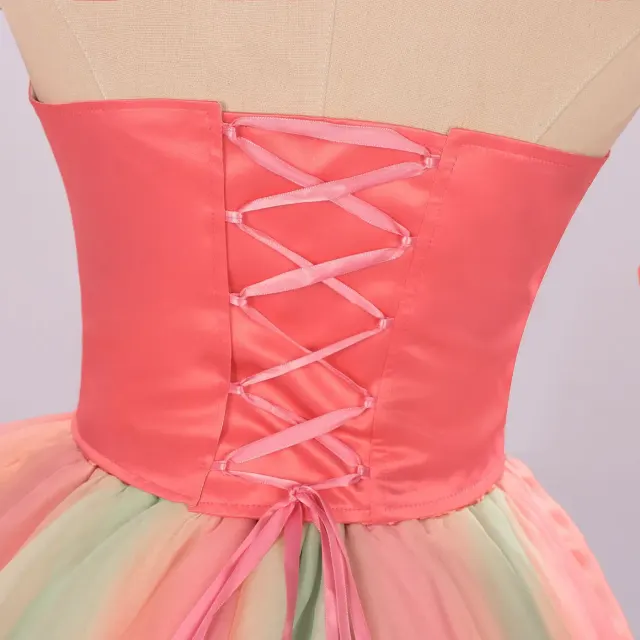 Robe cosplay de princesse rose inspirée de Glinda pour Halloween détail 5