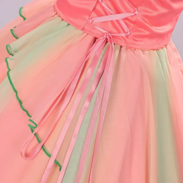 Robe cosplay de princesse rose inspirée de Glinda pour Halloween détail 8