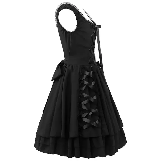 Robe de soubrette gothique pour Halloween, Renaissance et cosplay détail 3