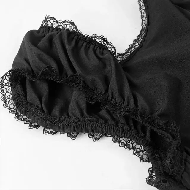 Robe de soubrette gothique pour Halloween, Renaissance et cosplay détail 5