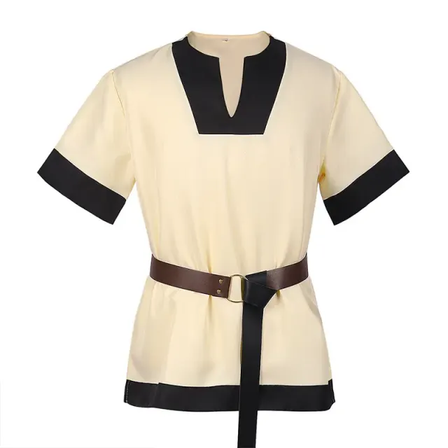 detalle de Camisa de manga corta con abertura, estilo gótico medieval y renacentista 1