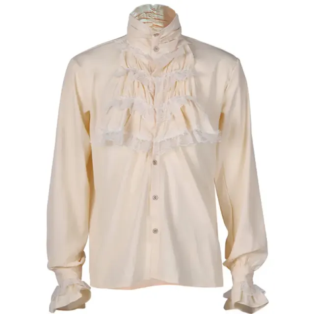 Chemise à volants gothique à col montant et cravate pour costume de scène détail 1