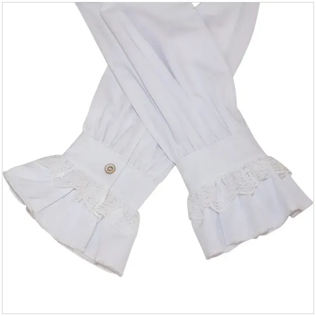 Chemise à volants gothique à col montant et cravate pour costume de scène détail 7