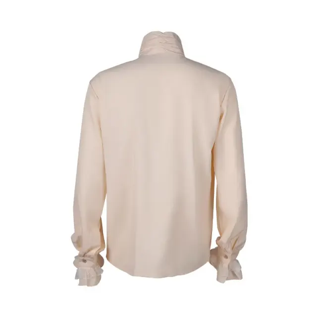 Chemise à volants gothique à col montant et cravate pour costume de scène détail 10