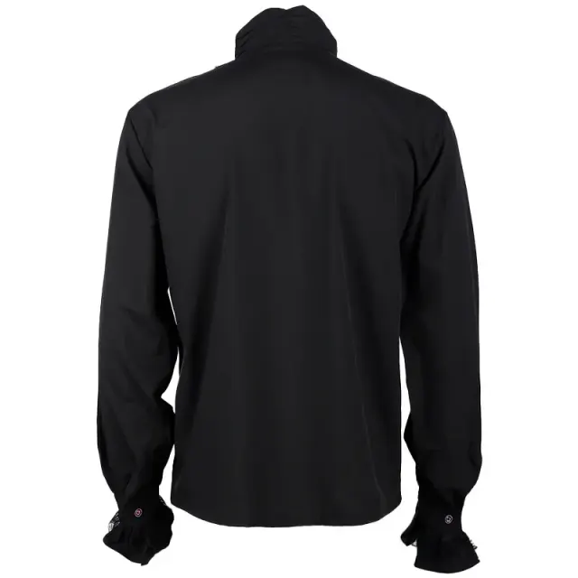 Chemise à volants gothique à col montant et cravate pour costume de scène détail 16