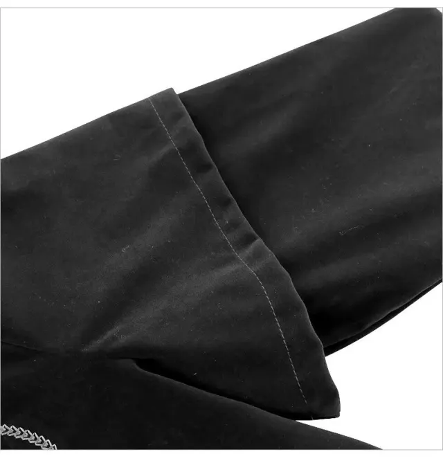 Mittellanger Gothic-Frack aus Wildlederimitat für Halloween-Cosplay Detail 20