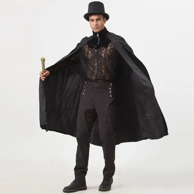 Cape-manteau jacquard style gentleman de cour unisexe pour Halloween, spectacles de scène et fêtes.