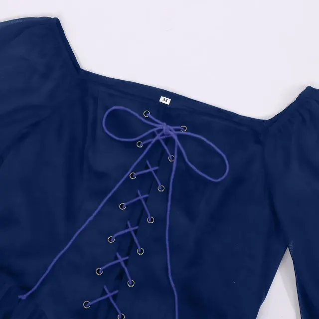 Halloween-Feen-Hofkleid mit Glockenärmeln im Mittelalter-Stil Detail 18