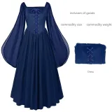 Glockenärmel-Feenkleid - Blau
