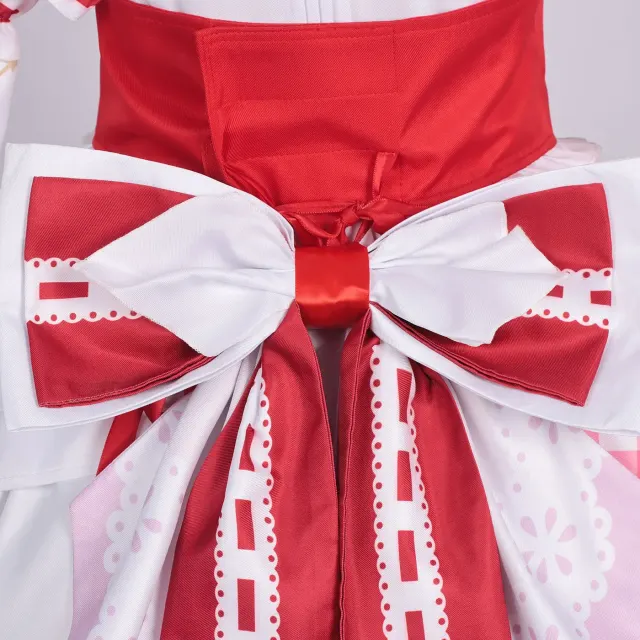 detalle de Vestido Lolita tipo tarta de fresa para mujer, para Halloween, escenario y cosplay 13
