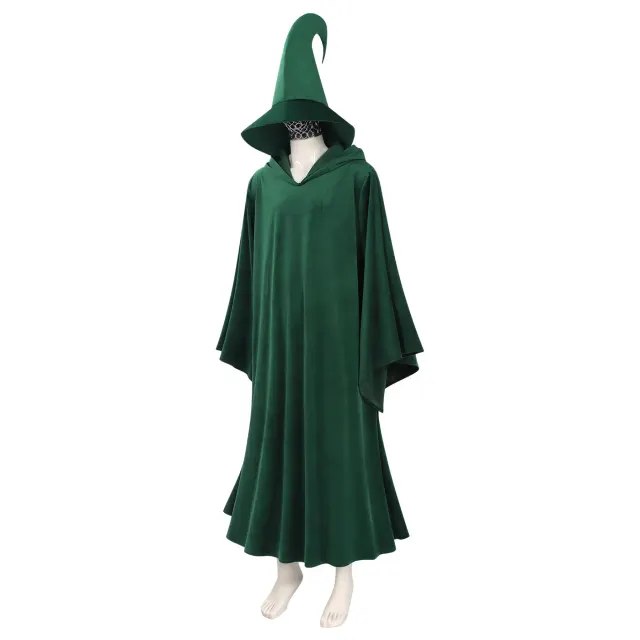 Halloween Medieval Hooded Velvet Robe Wizard Cosplay Costume detail 5