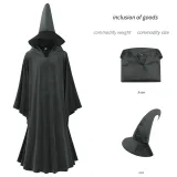 Pointed Hat Velvet Robe - Gray