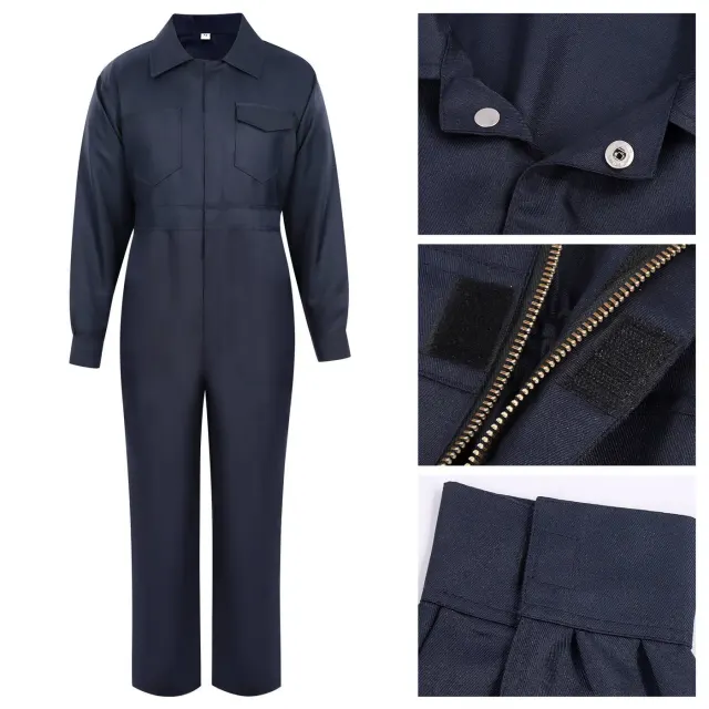 Combinaison cosplay Michael Myers de style tenue de travail pour Halloween, disponible pour enfants et adultes.