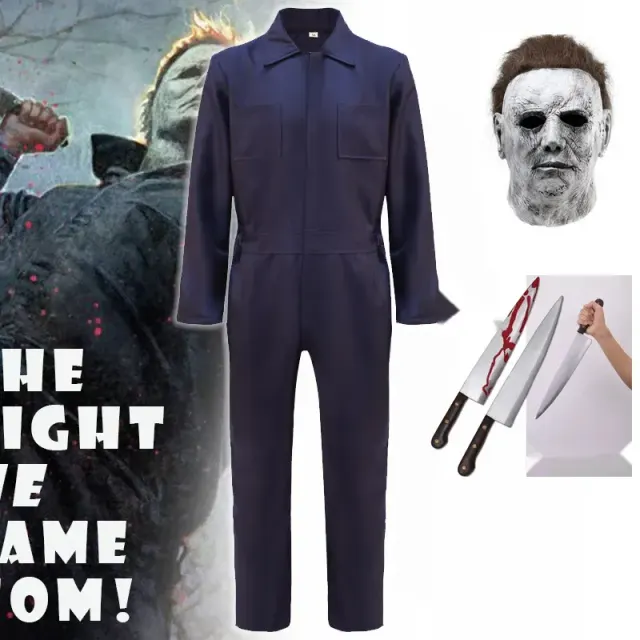Halloween Michael Myers Cosplay-Arbeitsanzug-Kostüm im Workwear-Design für den Theatergebrauch.