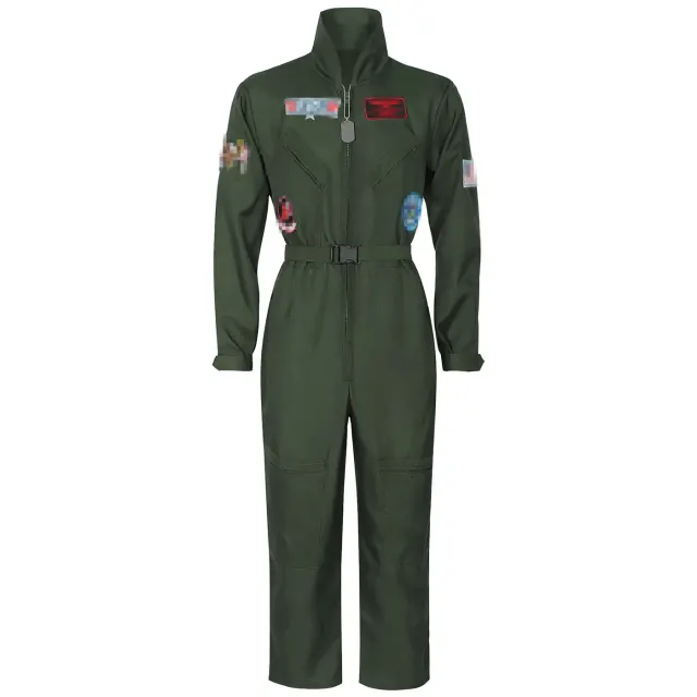 Costume de combinaison pilote Halloween avec ceinture pour cosplay et fêtes détail 1