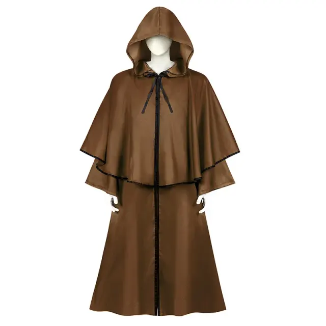 Kapuzen-Halloween-Cosplay-Robe-Umhang für mittelalterlichen dunklen Zauberer Detail 18