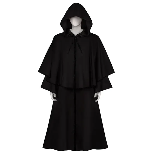 Kapuzen-Halloween-Cosplay-Robe-Umhang für mittelalterlichen dunklen Zauberer Detail 24