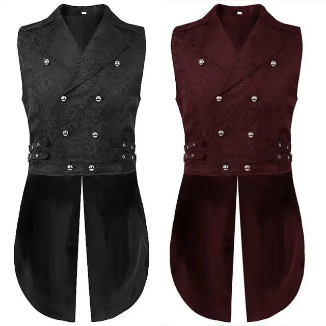 Jacquard Steampunk Vest for Victorian Stage Costume detail 2